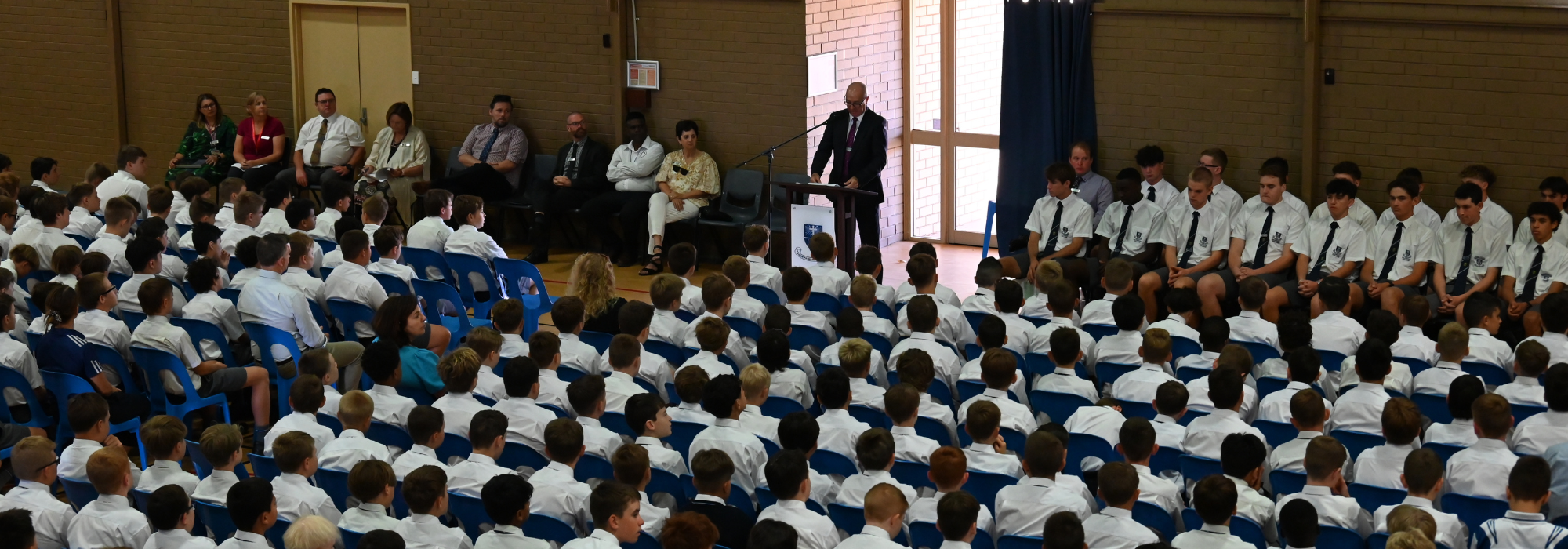 A student holding a light at Mazenod College Perth WA